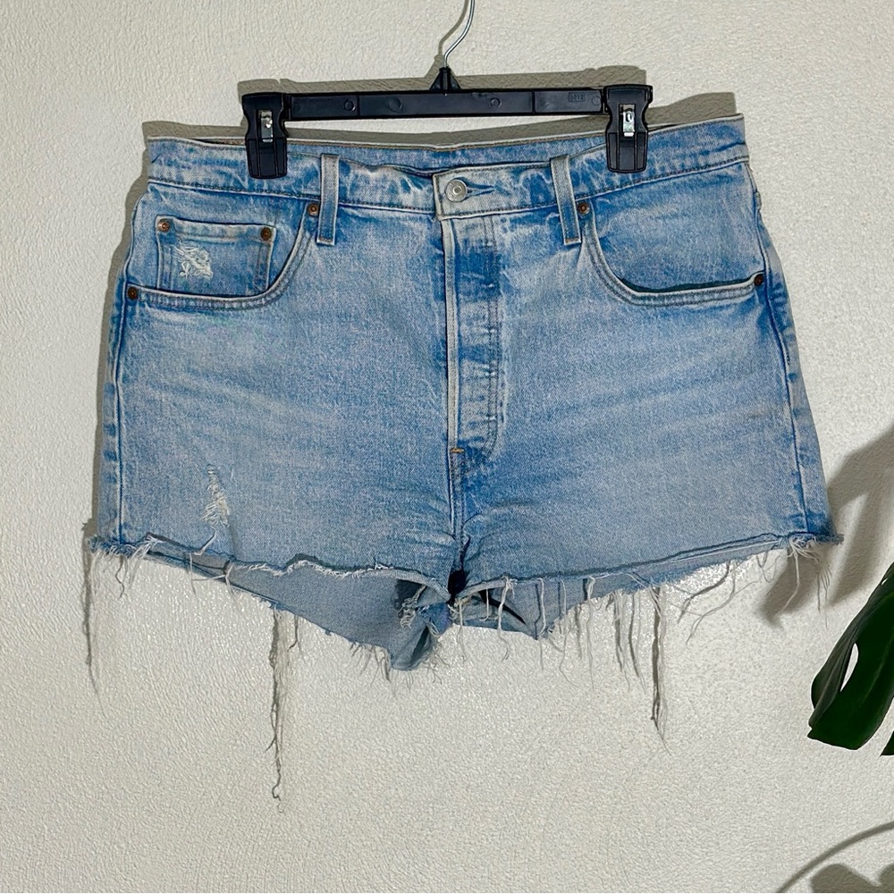Levi’s High-Rise Distressed Denim Shorts
